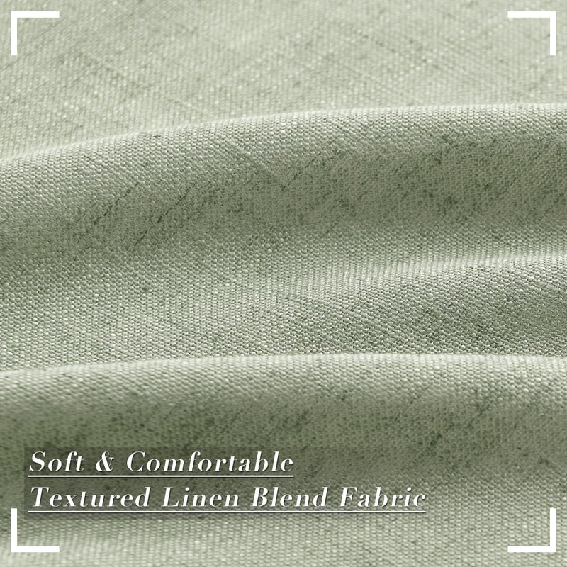 Joywell Linen Pinch Pleated Curtains 84 Inches Long Back Tab Window Drapes with Hooks Lightweight for Bedroom Living Room Patio Sliding Glass Door Privacy W50 x L84 Sage Green 2 Panels Set - Image 3
