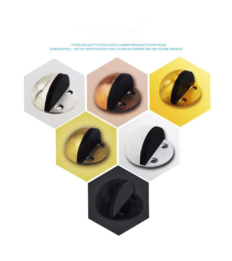 2pcs Modern Metal Door Stopper With Buffer Shock Absorbing Floor Mount - Image 3