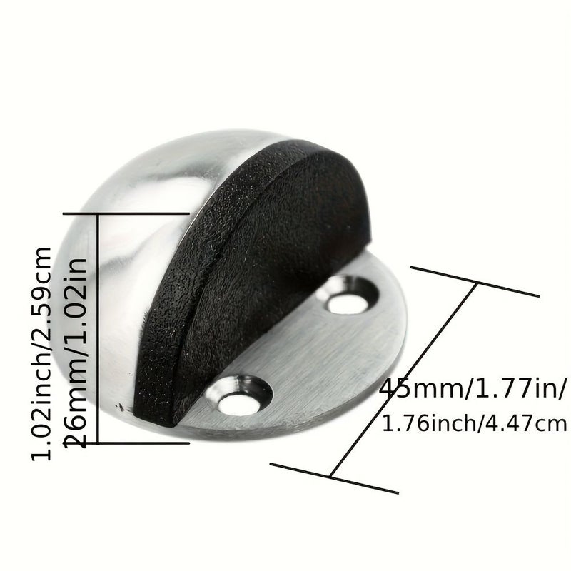 2pcs Modern Metal Door Stopper With Buffer Shock Absorbing Floor Mount - Image 2