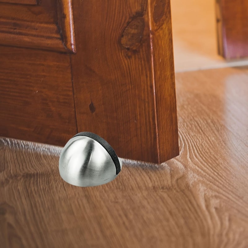 2pcs Modern Metal Door Stopper With Buffer Shock Absorbing Floor Mount - Image 4