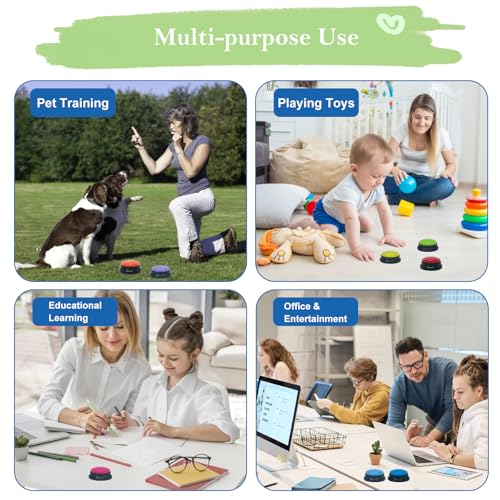 Gelabur Set of 8 Dog Buttons for Communication, Voice Recordable Buttons for Classroom, Dog Training Talking Buttons Starter Set, Pet Easy Speaking Buttons Tools - Image 5