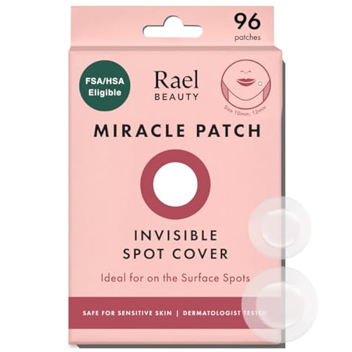 Rael Pimple Patches, Miracle Invisible Spot Cover - Hydrocolloid Acne Pimple Patch, Absorbs Zits & Blemish, Korean Skin Care, 2 Sizes (96 Count) - Image 1