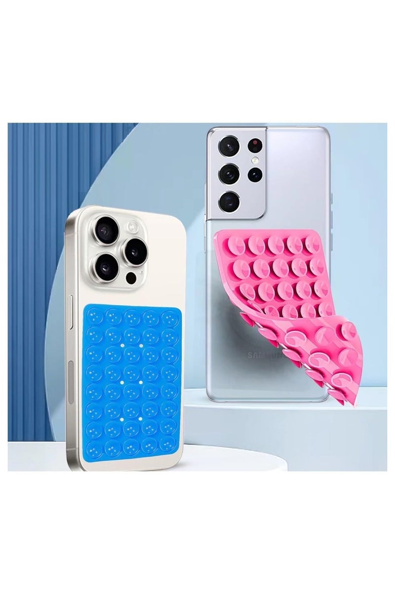 حامل هاتف بالشفط، عبوة من 4 قطع، حامل هاتف بمصاصة سيليكون مزدوجة الجانبين، متوافق مع أغطية هواتف iPhone وAndroid، مضاد للانزلاق ومناسب للاستخدام بدون يدين، ملحق لاصق للهاتف لتصوير فيديوهات تيك توك والتقاط الصور السيلفي. - Image 2