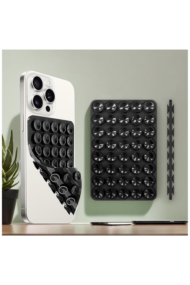 حامل هاتف بالشفط، عبوة من 4 قطع، حامل هاتف بمصاصة سيليكون مزدوجة الجانبين، متوافق مع أغطية هواتف iPhone وAndroid، مضاد للانزلاق ومناسب للاستخدام بدون يدين، ملحق لاصق للهاتف لتصوير فيديوهات تيك توك والتقاط الصور السيلفي. - Image 3