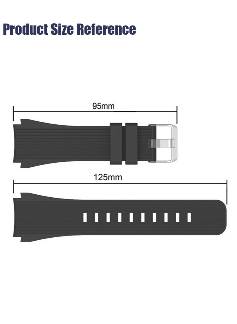 22mm Silicone Strap Compatible With Samsung Galaxy Watch 46mm /Galaxy Watch 3 45mm /Gear S3 Frontier/Classic, Soft Silicone Sport Wristband Replacement Straps For Men Women - Image 5