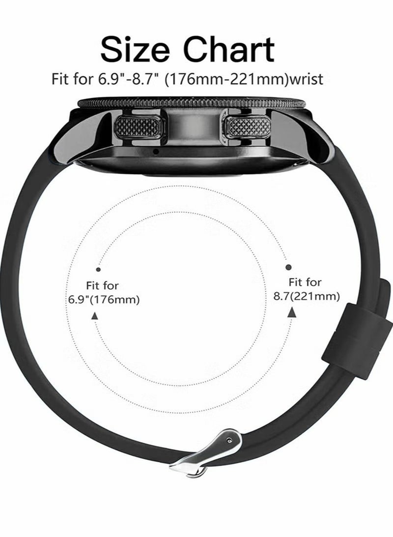 22mm Silicone Strap Compatible With Samsung Galaxy Watch 46mm /Galaxy Watch 3 45mm /Gear S3 Frontier/Classic, Soft Silicone Sport Wristband Replacement Straps For Men Women - Image 2