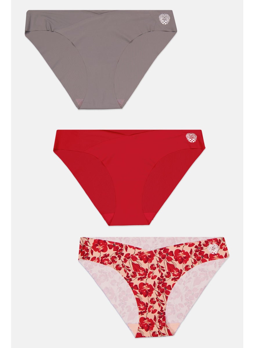 VINCE CAMUTO Women 3Pcs Print Pull On Bikini Bottoms, Grey  - Image 1