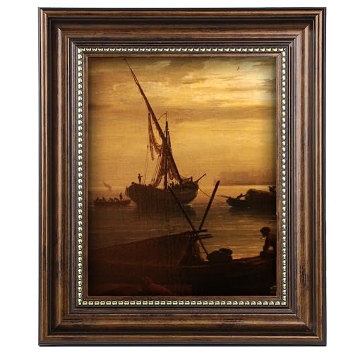 Fisnish 8x10 Picture Frame, Table Top or Wall Mount, Vintage Style 8 x 10 Photo Frame, Brown, 1 Pack - Image 1