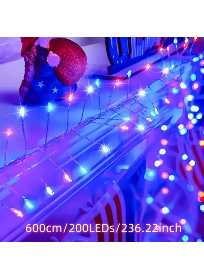 200 مصباح LED ملون على شكل خيط طويل من الألعاب النارية بطول 236 بوصة مع 8 أوضاع وريموت تحكم - Image 1