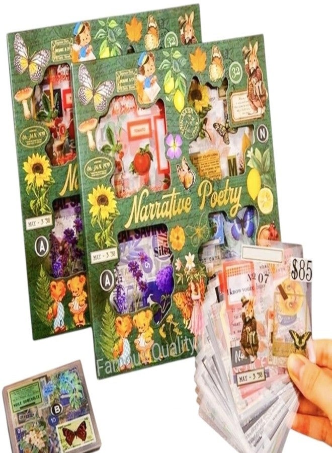 FAMOUS QUALITY Self Adhesive 640Pcs /100 Sheets, Vintage Nature Stickers, Retro Decorative Sticker's for Scrapbook, Sticker's for Project, Japanese Style Sticker Set, Journals, Scrapbooking - Image 1