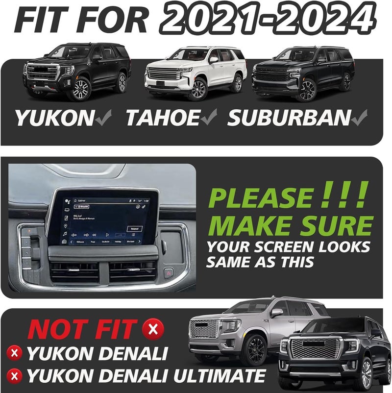 Muslogy عنصر تخزين لوحة القيادة من لسيارات GMC Yukon Tahoe Suburban للأعوام 2021-2024، يُوضع خلف صندوق تنظيم الشاشة، متوافق مع سيارات GMC Yukon Tahoe Suburban من طراز 2021 و2022 و2023 و2024، متوفر بلون بني. - Image 5