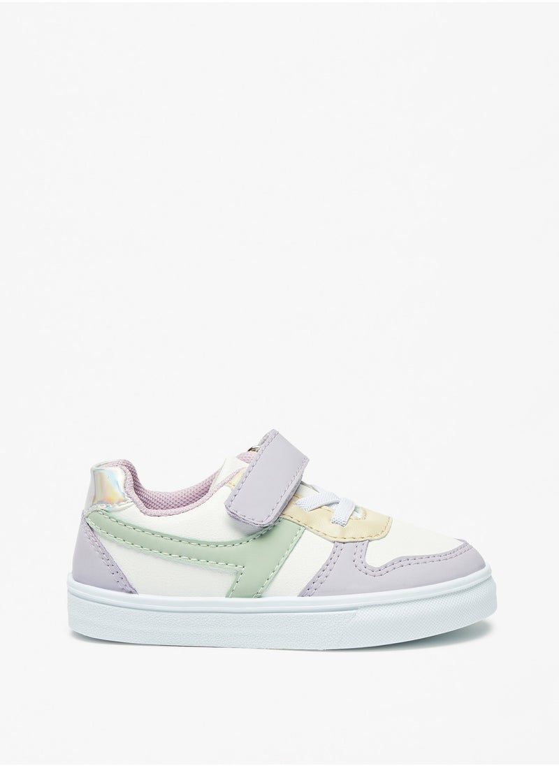 Flora Bella By Shoexpress - Girls Textured Sneakers with Hook and Loop Closure - Image 1