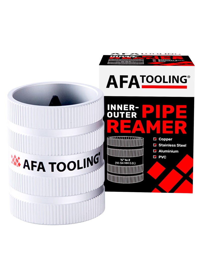AFA Tooling Approved for Automotive AFA Tooling - Inner/Outer Pipe Reamer for 3/8" to 2" Pipes, Deburring Tool with Inner & Outer Cones for Smoothing & Reaming Copper, Stainless Steel, PVC, Metal & Aluminium - Plumbing Tool  - Image 1