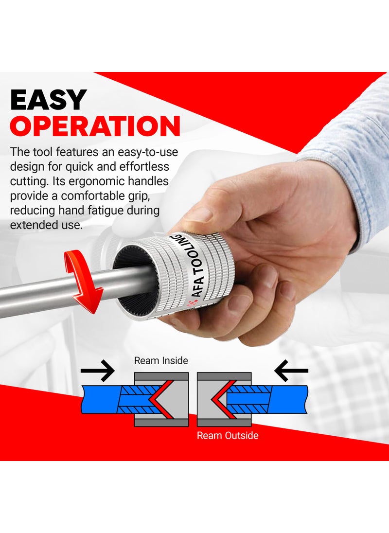AFA Tooling Approved for Automotive AFA Tooling - Inner/Outer Pipe Reamer for 3/8" to 2" Pipes, Deburring Tool with Inner & Outer Cones for Smoothing & Reaming Copper, Stainless Steel, PVC, Metal & Aluminium - Plumbing Tool  - Image 5