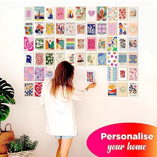 Twinster Glass Aesthetic Wall Stickers Collage Kit, Set of 63 Poster for Room Decoration,Home Décor Items, Self-Adhesive Wall Stickers Size: 4.0X6.0 Inches - Image 2