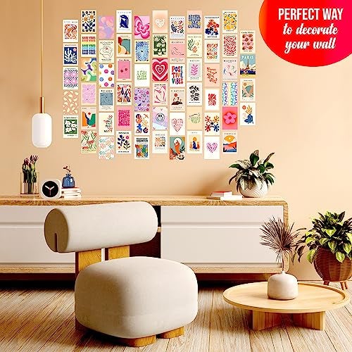 Twinster Glass Aesthetic Wall Stickers Collage Kit, Set of 63 Poster for Room Decoration,Home Décor Items, Self-Adhesive Wall Stickers Size: 4.0X6.0 Inches - Image 3