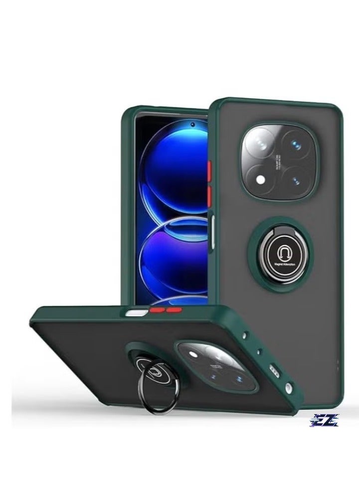 ELTRAZONE حافظة Xiaomi Redmi Note 14 Pro Plus 5G – حلقة معدنية دوارة، ميزة حامل، حامل مغناطيسي للسيارة، واقي صدمات TPU لحماية قصوى – حافظة رفيعة ومتينة لـ Redmi Note 14 Pro Plus 5G - Image 1