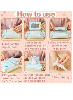 General Portable Baby Wipe Warmerm,USB Mini  Baby Wet Wipes Dispenser Reusable Baby Wipes Heater for Newborn Travel,Light Blue, Compatible Portable Charger  - Image 4