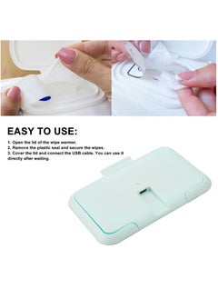 General Portable Baby Wipe Warmerm,USB Mini  Baby Wet Wipes Dispenser Reusable Baby Wipes Heater for Newborn Travel,Light Blue, Compatible Portable Charger  - Image 3