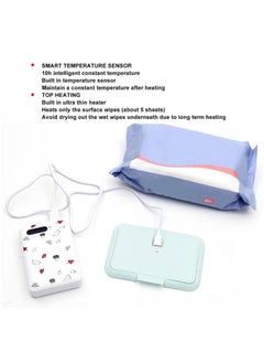 General Portable Baby Wipe Warmerm,USB Mini  Baby Wet Wipes Dispenser Reusable Baby Wipes Heater for Newborn Travel,Light Blue, Compatible Portable Charger  - Image 2