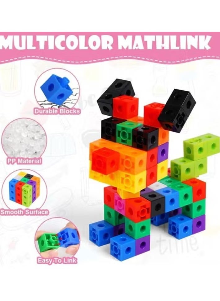 Hot Out Math Cubes, 10 Colors, Disassemble and Assemble, Early Years Education, Counting for School, Home, Cube Size 2cm, Plastic - Image 3