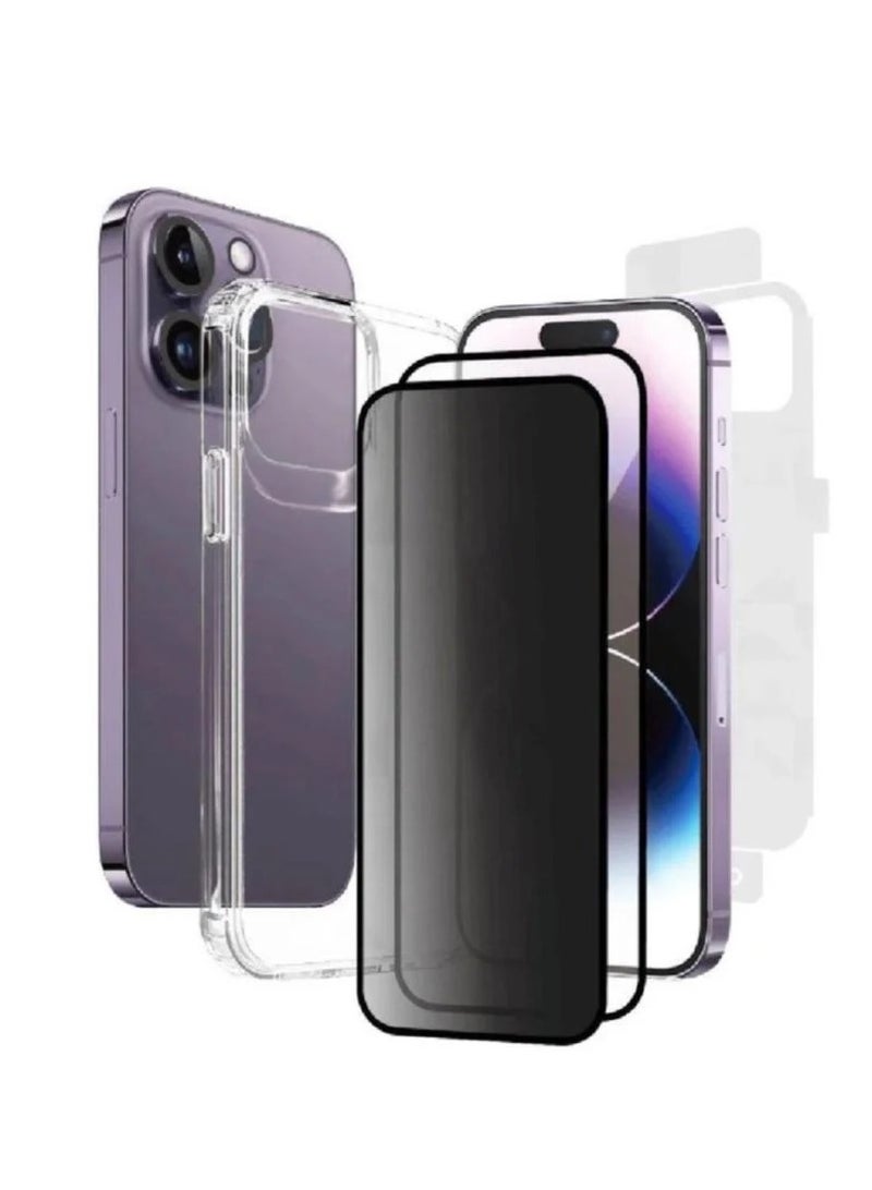 باس تيك بكج حماية ايفون 12 في 1  ايفون 16 برو  من باستك. شاشة حماية زجاج ضد الكسر والخدوش . شاشة حماية لقافة . كفر صلب شفاف , ستيكر خلفي . حماية عدسة الكاميرا و قطعة ماج سيف و مشبك حمايه ومناديل تنظيف - Image 1