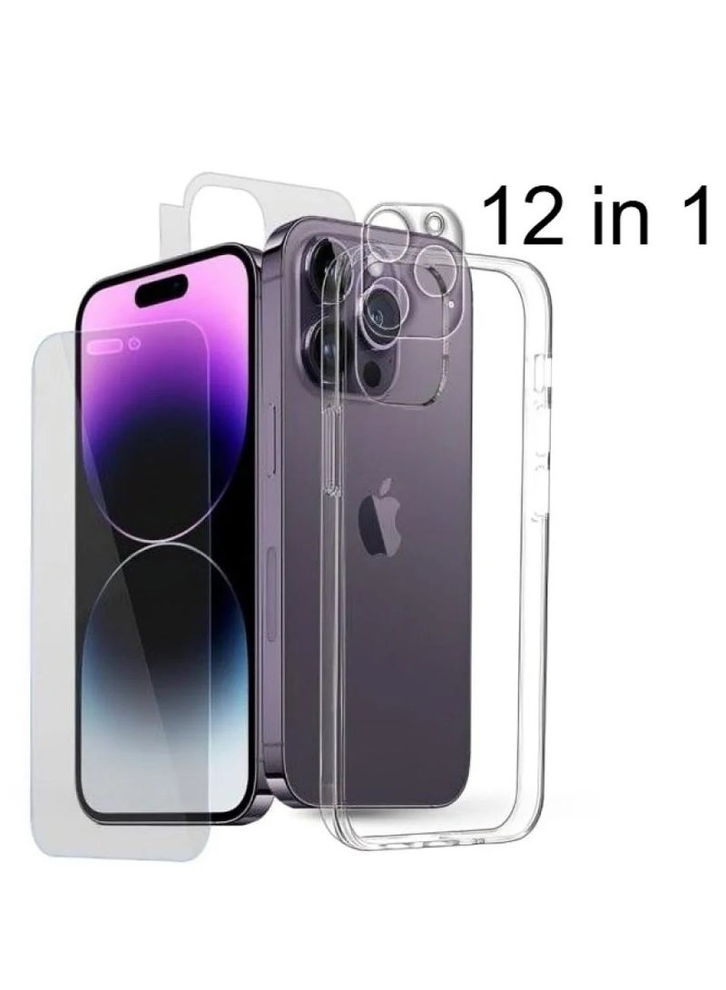 باس تيك بكج حماية ايفون 12 في 1  ايفون 16 برو  من باستك. شاشة حماية زجاج ضد الكسر والخدوش . شاشة حماية لقافة . كفر صلب شفاف , ستيكر خلفي . حماية عدسة الكاميرا و قطعة ماج سيف و مشبك حمايه ومناديل تنظيف - Image 4