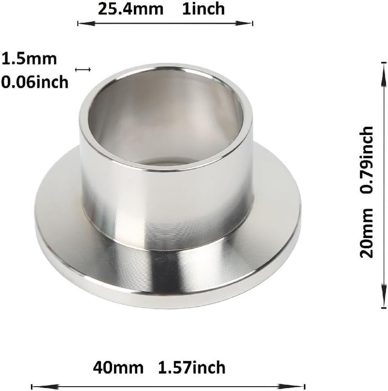 QMINOX 304 Stainless Steel Half Nipple Vacuum NW KF25 Weld Flanges KF25 Length 20mm Half Nipple 2 pack - Image 3