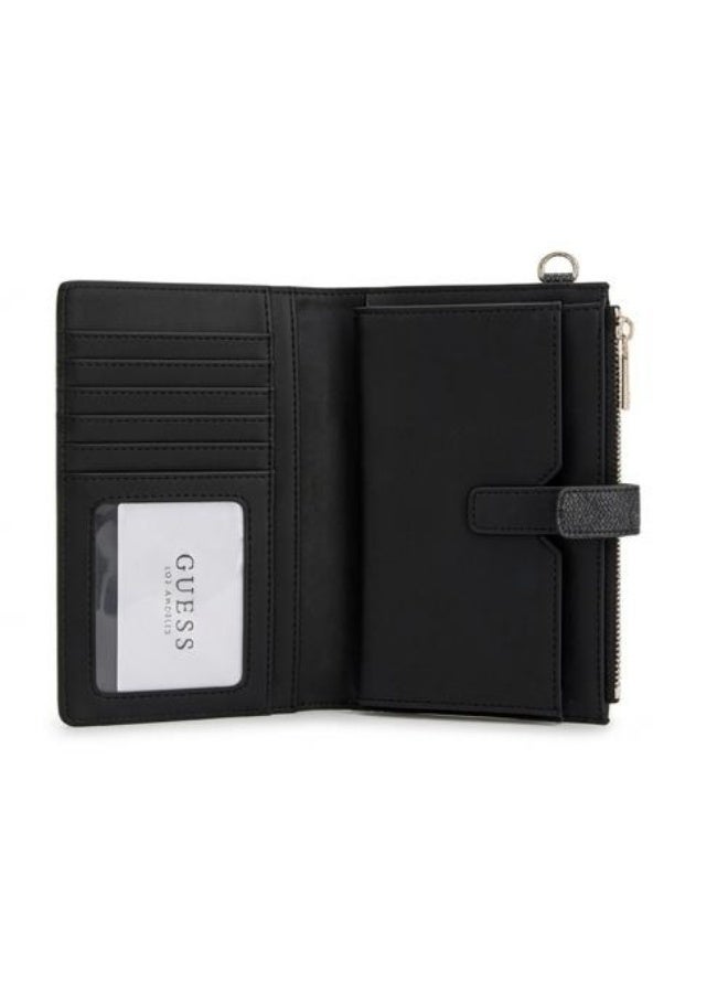 GUESS Women's Signature Logo Long Wallet - Black & Charcoal - Image 5