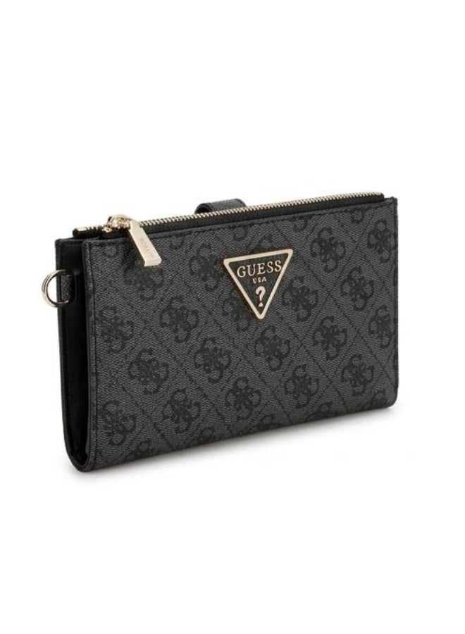 GUESS Women's Signature Logo Long Wallet - Black & Charcoal - Image 2