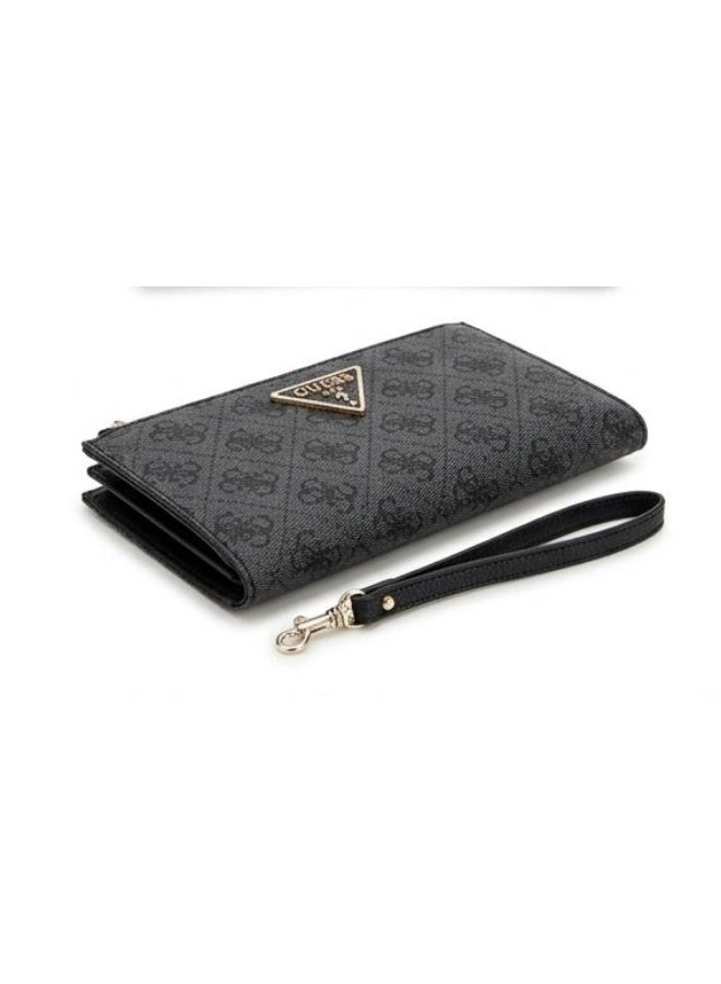 GUESS Women's Signature Logo Long Wallet - Black & Charcoal - Image 3