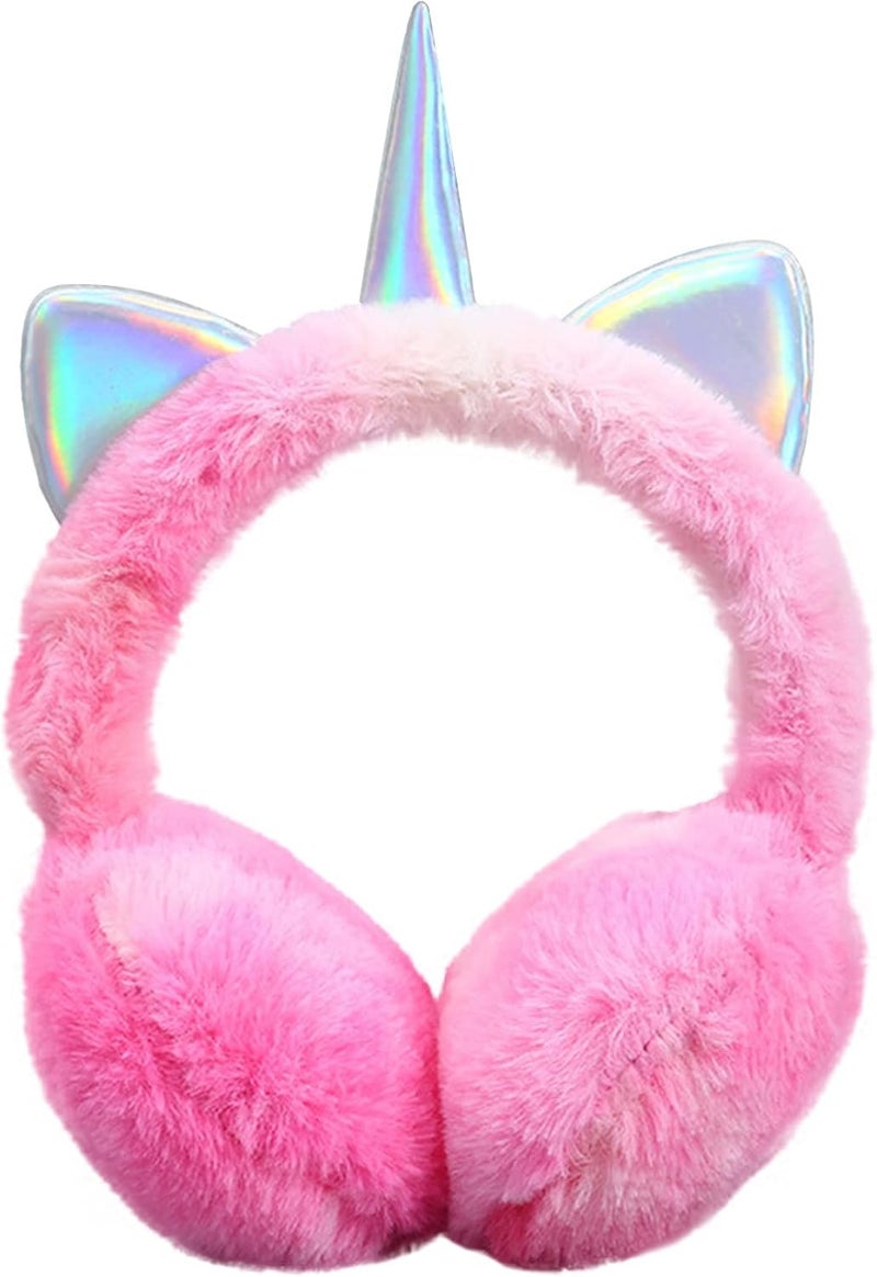Ztl Unicorn Earmuffs for Girls Kids Women Soft Plush Ear Warmers Winter Ear Muffs - Image 1