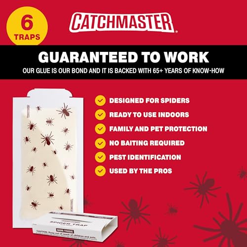 Catchmaster Spider Traps Glue Boards 6-Pack, Adhesive Bug Catcher, Insect, Scorpion, Cricket, Cockroach, & Spider Killer for Home, Bulk Glue Traps for House & Garage, Pest Control for Home - Image 3