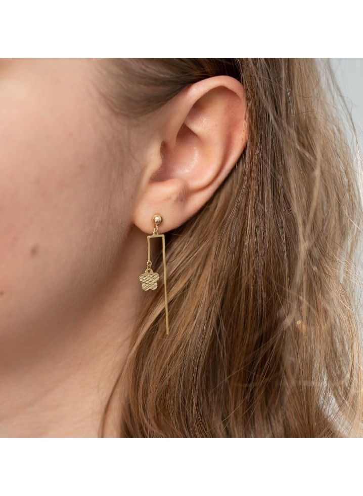 Gold Zone Real Gold Butterfly Dangler Sleeve Stud Earring Set 2105-11 E1707 - Image 1