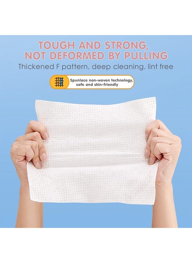 GothicBride Disposable Face Towel Dry Wipes, 100% Cotton Facial Tissue, Lint Free Facial Clean Towels, Super Absorbent Dry and Wet Use for Makeup Removing, Sensitive/Baby Skin (3 Pack-180 Count) - Image 3