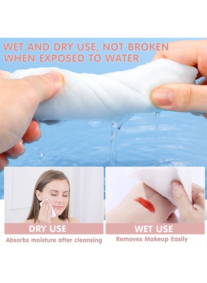 GothicBride Disposable Face Towel Dry Wipes, 100% Cotton Facial Tissue, Lint Free Facial Clean Towels, Super Absorbent Dry and Wet Use for Makeup Removing, Sensitive/Baby Skin (3 Pack-180 Count) - Image 4