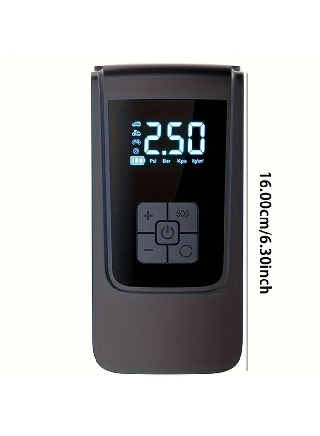 جهاز نفخ إطارات السيارات باللون الأسود 12 فولت ضاغط سريع محمول مع ضوء LED - Image 2