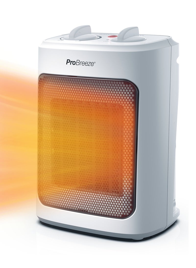 برو_بريز دفاية كهربائية سيراميك صغيرة بقوة 2000 وات، 3 إعدادات للحرارة ووضع المروحة فقط مع حماية مدمجة من الحرارة الزائدة والانقلاب، سخان كهربائي للمنزل والمكتب وغرفة النوم - Image 1