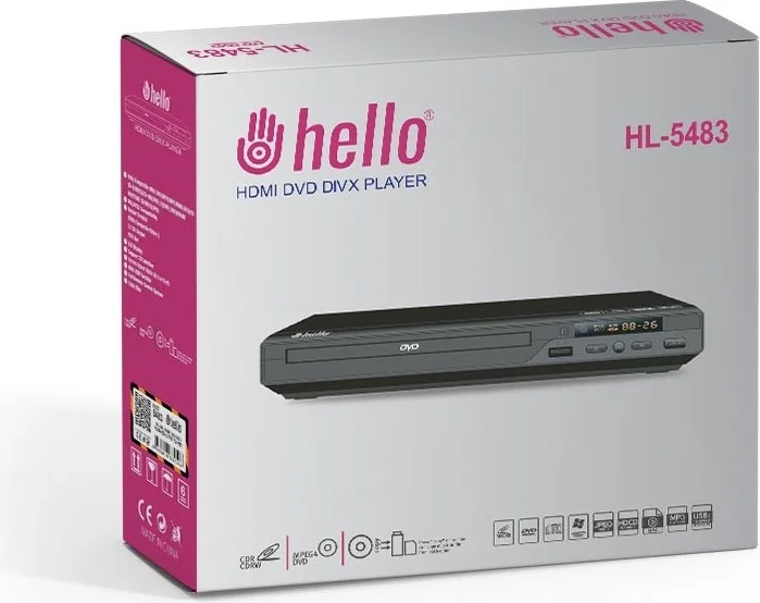 AYT Hello HL-5483 DVD Player with Divx Control, HDMI Output, DVD VCD, Movie Playback from USB