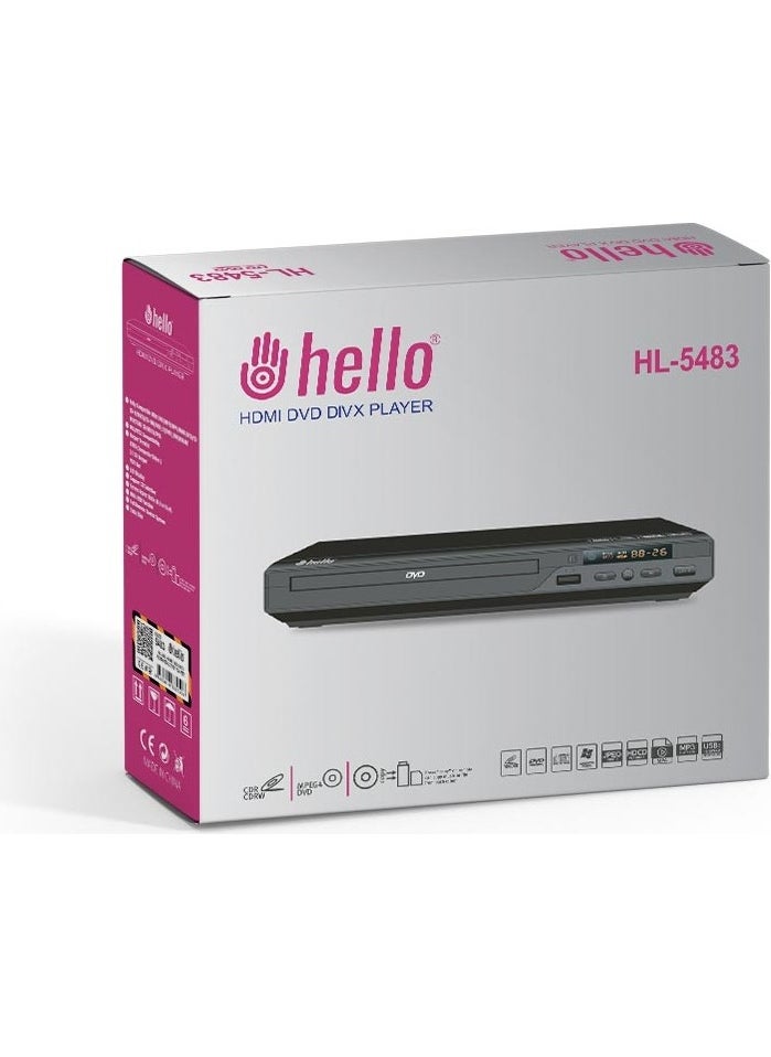 AYT - Hello HL-5483 DVD Player with Divx Control, HDMI Output, DVD VCD, Movie Playback from USB - Image 1