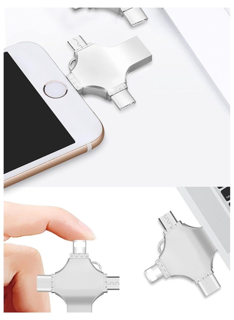 فلاش درايف - محرك أقراص فلاش USB OTG 4 في 1 بسعة 512 جيجابايت لجهاز iPhone، محرك أقراص USB 3.0 خارجي، ذاكرة فلاش USB 3.0، محرك أقراص فلاش USB لأجهزة iPad وAndroid والكمبيوتر الشخصي - Image 1