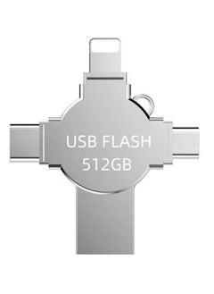 فلاش درايف محرك أقراص فلاش USB OTG 4 في 1 بسعة 512 جيجابايت لجهاز iPhone، محرك أقراص USB 3.0 خارجي، ذاكرة فلاش USB 3.0، محرك أقراص فلاش USB لأجهزة iPad وAndroid والكمبيوتر الشخصي  - Image 1