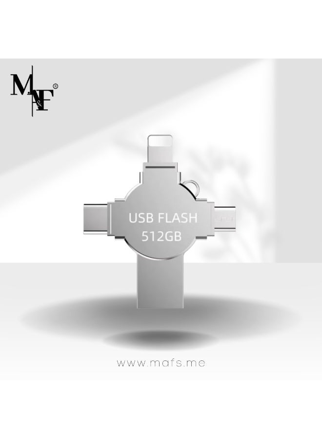 M.A&F's 512GB OTG 4 in 1 USB Flash Drive for iPhone,External Storage Thumb Drive Photo Stick USB 3.0 Memory Stick Jump Drive PhotoStick for iPad, Android,PC - Image 1