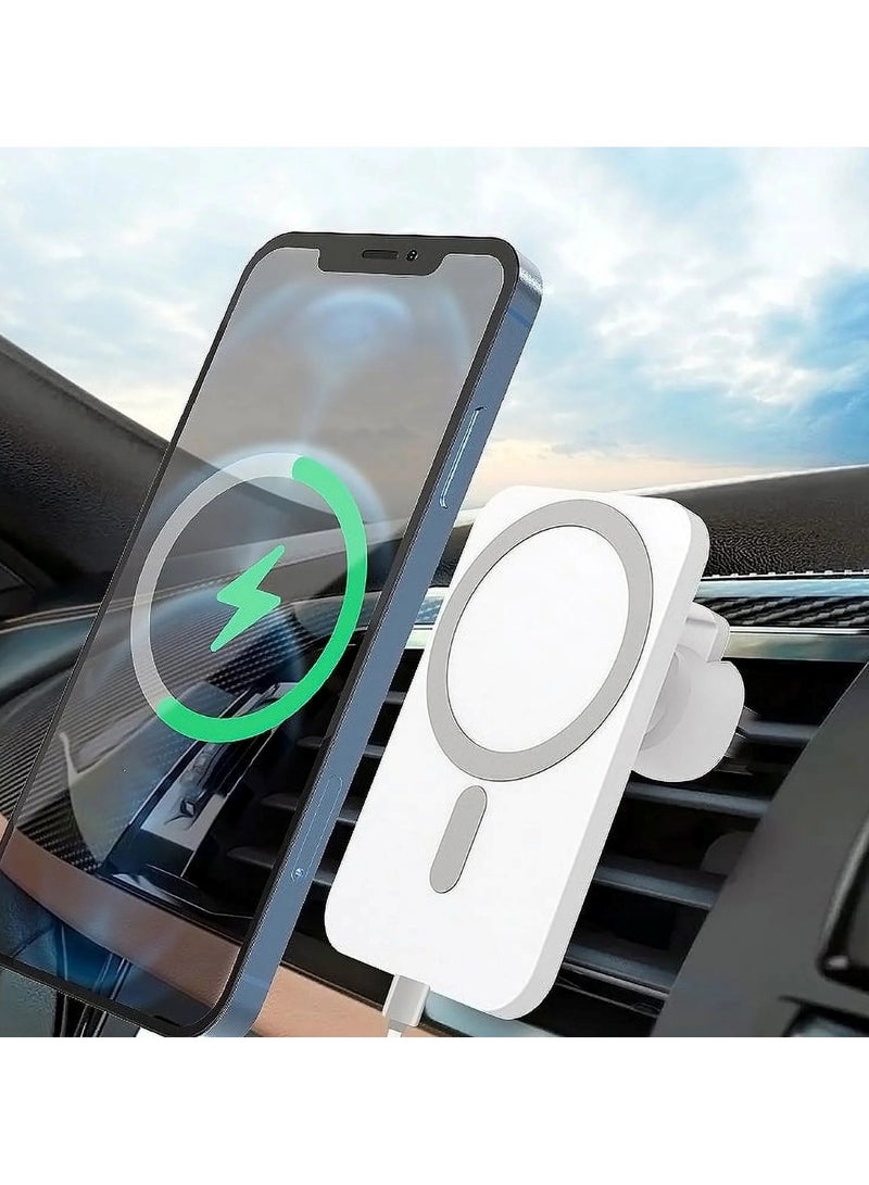 15W Magnetic Wireless Car Charger & Air Vent Phone Holder - Image 4