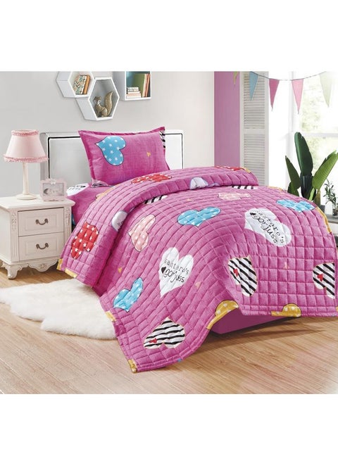Compressed Bed Comforter Set Consisting of 3 Piece Children's Drawings