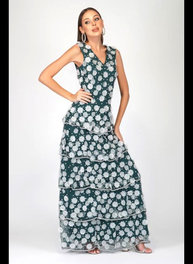 MISSTRANGE Veronica Organza Floral Dress - Image 2