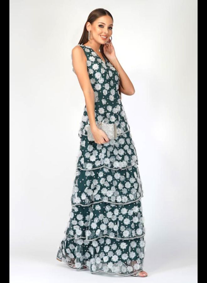 MISSTRANGE Veronica Organza Floral Dress - Image 4