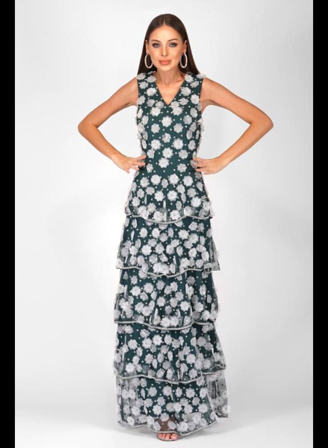 MISSTRANGE Veronica Organza Floral Dress - Image 3