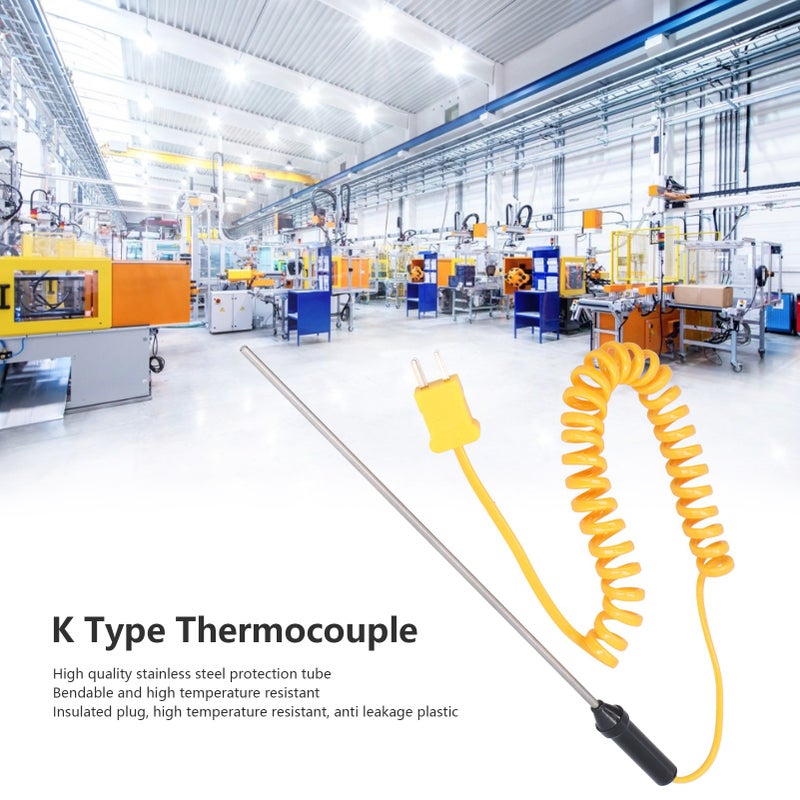 K Type Thermocouple Stainless Steel Probe Hand Held Thermometer Probe Sensor WRN‑02B3x200mm - Image 2