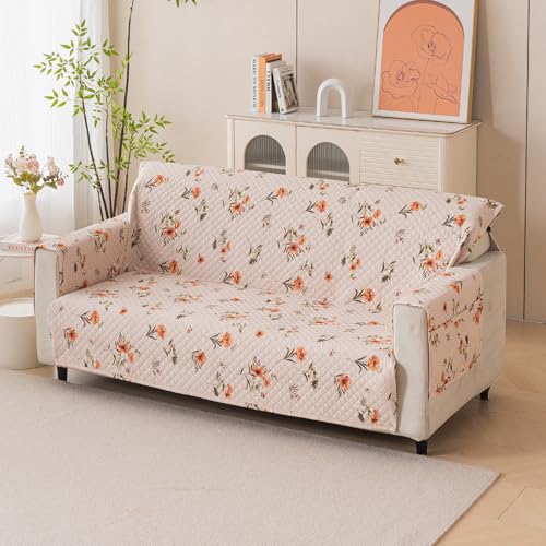 House of Quirk Polyester Sofa Cover Mat - Anti-Slip, Waterproof Couch Protector for Pets - Machine Washable Furniture Protector (Desert Flower, 175x210cm, Four Seater) - Image 1